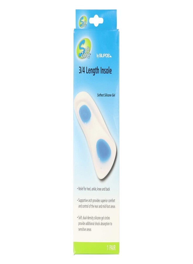 Silipos SoftZone 4011 ¾ Length Foot Insole - Medium, Multi-Density Silicone Cushion with Deep Heel Cup for Arch Support, Pressure Relief, Absorbing Shock - Image 2
